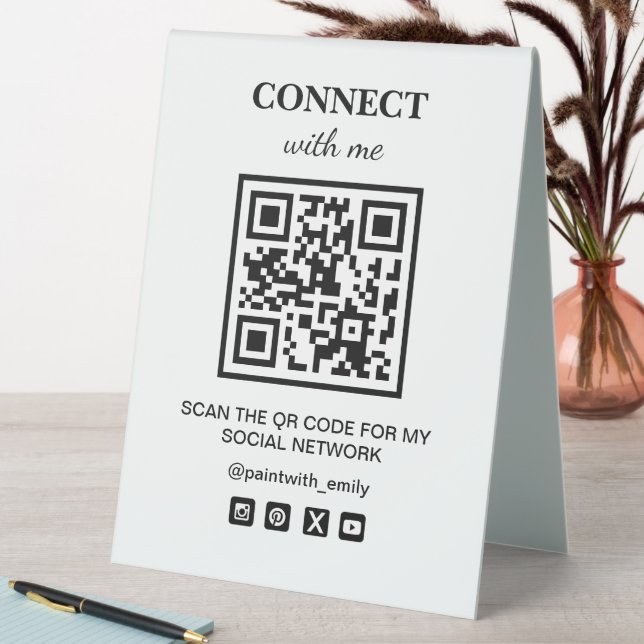 Plaque De Table Analyser Le Code QR Pour Mon Réseau Wifi Social (En SItu (Tableau))