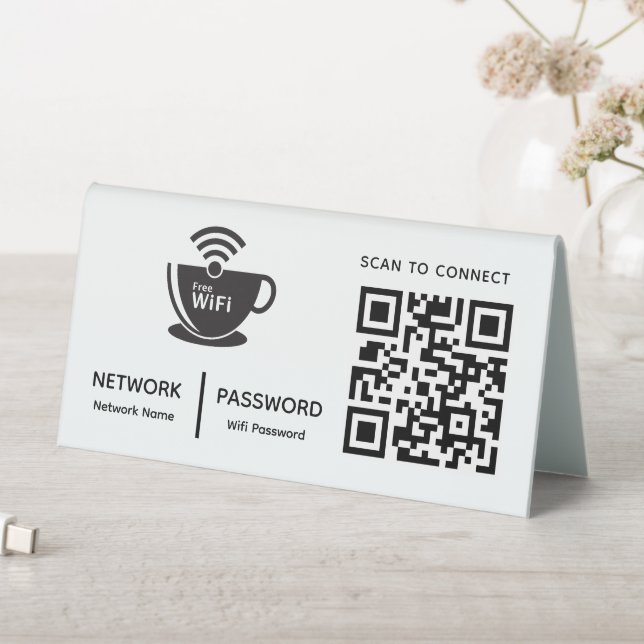 Plaque De Table Analyser le code QR Wifi pour connecter le logo de (En SItu (Tableau))
