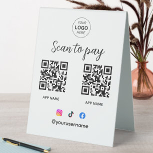 Plaque De Table Analyser le logo de l'entreprise pour payer le cod