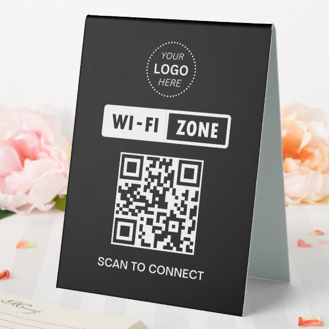 Plaque De Table Analyser le logo professionnel QR Code Wifi pour s (In SItu (Mariage))