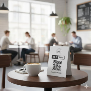 Plaque De Table Analyser le logo professionnel QR Code Wifi pour s