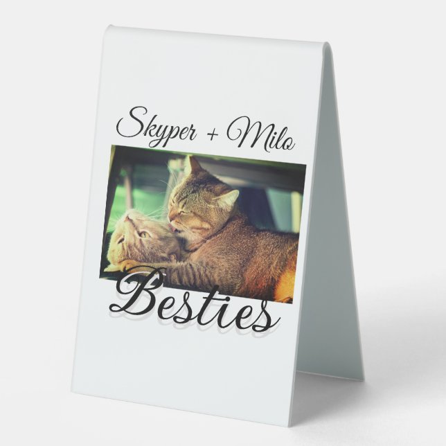 Plaque De Table Animaux de compagnie amis besties ajouter nom anim (Recto)