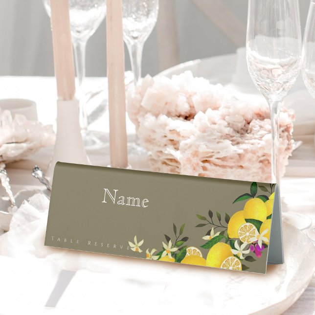 Plaque De Table Anniversaire de Lemon Squeeze (10th Wedding Anniversary Lemon Guest Name Table Tent
)