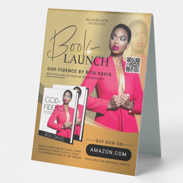 Plaque De Table Annonce de lancement du livre professionnel Gold & (Recto)