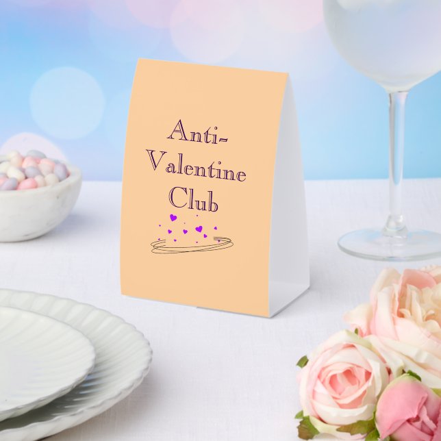 Plaque De Table Anti Valentine Club Cute Minimal Pastel Art (Insitu (mariage))