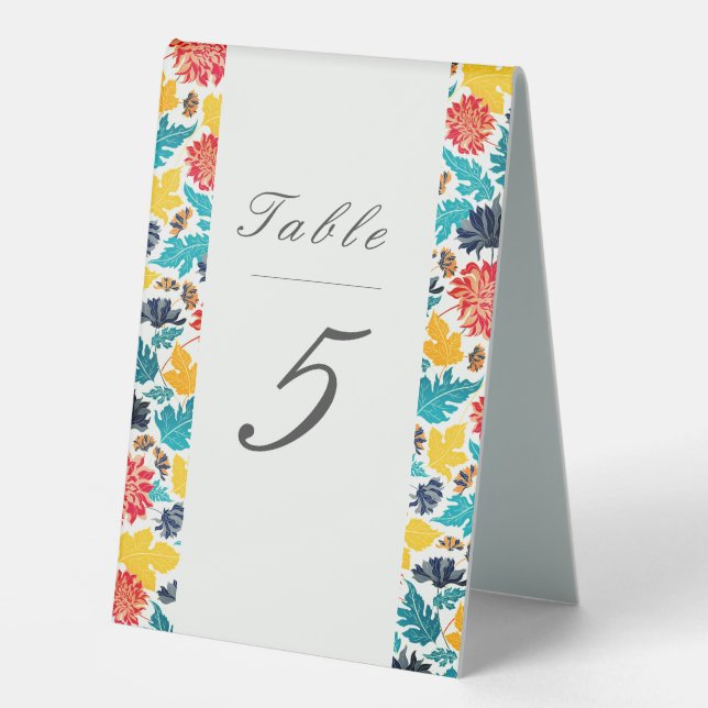 Plaque De Table Aquarelle bleu naturel Jaune Mariage de tournesols (Recto)