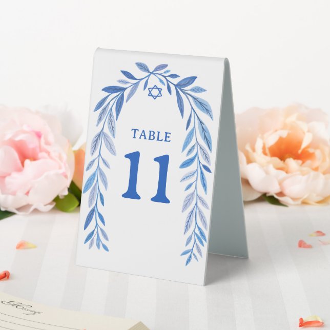 Plaque De Table Aquarelle botanique Bar Bat Mitzvah bar juif (In SItu (Mariage))