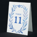 Plaque De Table Aquarelle botanique Bar événement juif Bat Mitzvah<br><div class="desc">Panneau de numéro de table parfait pour une bat mitzvah, bar mitzvah ou autre célébration juive ! Art délicat de trame de feuille dessinée à la main pour vous ! ENTIÈREMENT PERSONNALISABLE ! Cliquez sur « Personnaliser » ci-dessus pour modifier le texte. Cliquez sur "éditer en utilisant l'outil de conception"...</div>