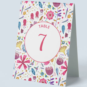 Plaque De Table Aquarelle de fleurs sauvages moderne