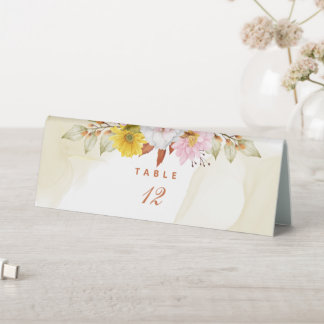 Plaque De Table Aquarelle Feuilles floraux