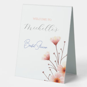 Plaque De Table Aquarelle Fleurs Fête des mariées mignonne