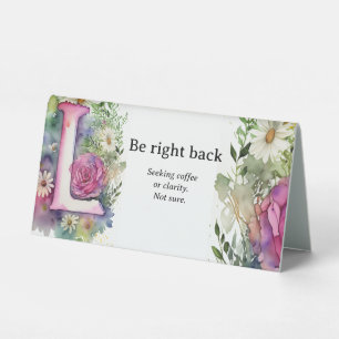 Plaque De Table Aquarelle Floral L Funny Bureau Message