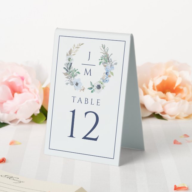 Plaque De Table Aquarelle Florale Anémone Wreath Monogramme Mariag (In SItu (Mariage))