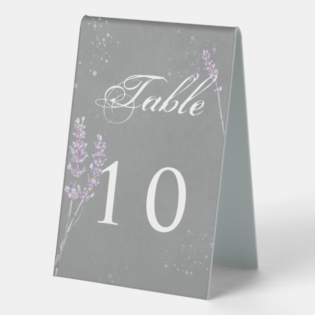 Plaque De Table aquarelle Lavande fleurs sur gris (Verso)