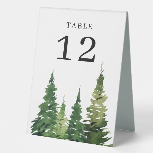Plaque De Table Aquarelle Mariage festif Arbre de Noël (Recto)