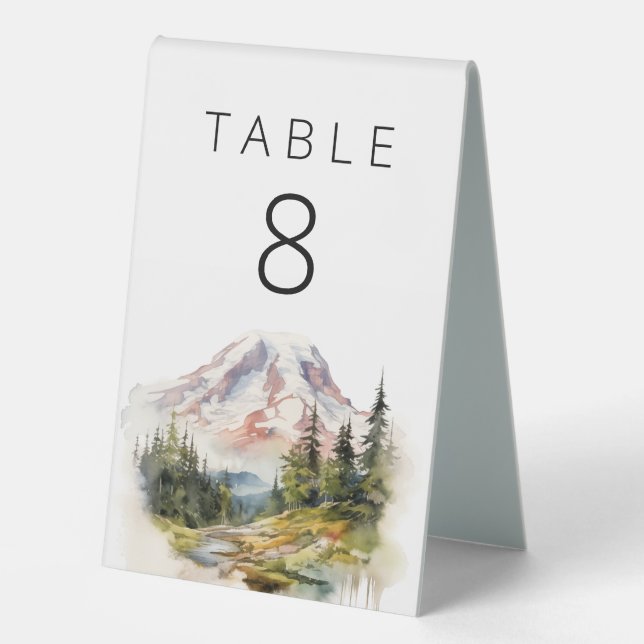 Plaque De Table Aquarelle Mount Rainier Washington (Recto)