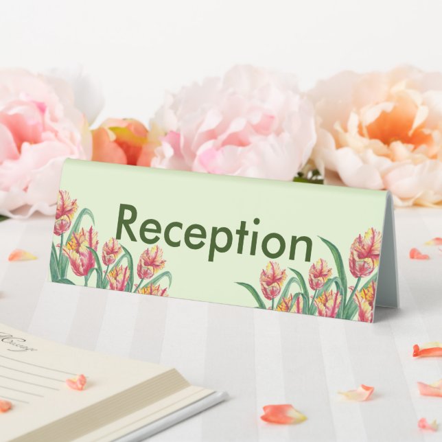 Plaque De Table Aquarelle Parrot jaune Tulipe Illustration (In SItu (Mariage))