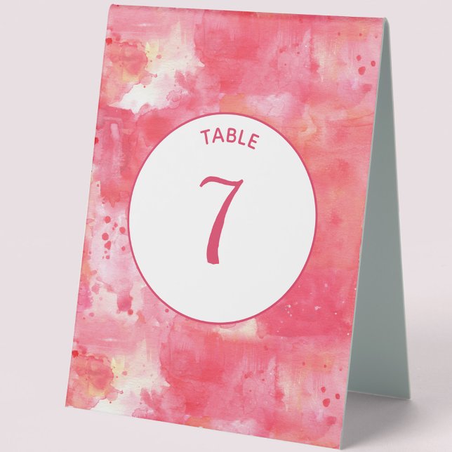 Plaque De Table Aquarelle rose Abstrait moderne (Créateur téléchargé)