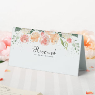 Plaque De Table Aquarelle rose rose pâle Mariage