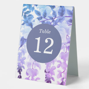 Plaque De Table Aquarelle Wisteria Purple Floral Numéros