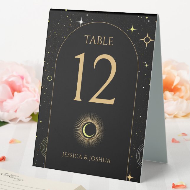 Plaque De Table Arche noire céleste Numéro de table mystique (In SItu (Mariage))