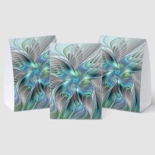 Plaque De Table Art abstrait papillon bleu vert fantasy fractal