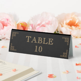 Plaque De Table Art Déco Anniversaire Noir Or Roaring 20