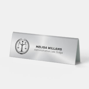 Plaque De Table Aspect argenté métallique et noir