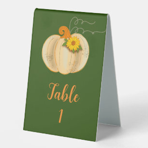 Plaque De Table Automne Citrouille blanc Tablette Signer Mariage