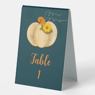 Plaque De Table Automne Citrouille blanc Tablette Signer Mariage