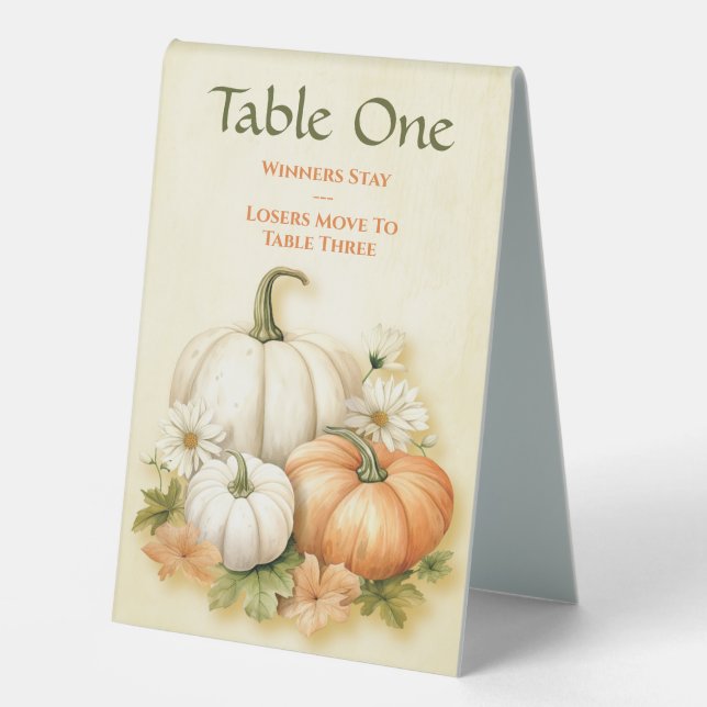 Plaque De Table Automne Citrouille Bunco (Recto)