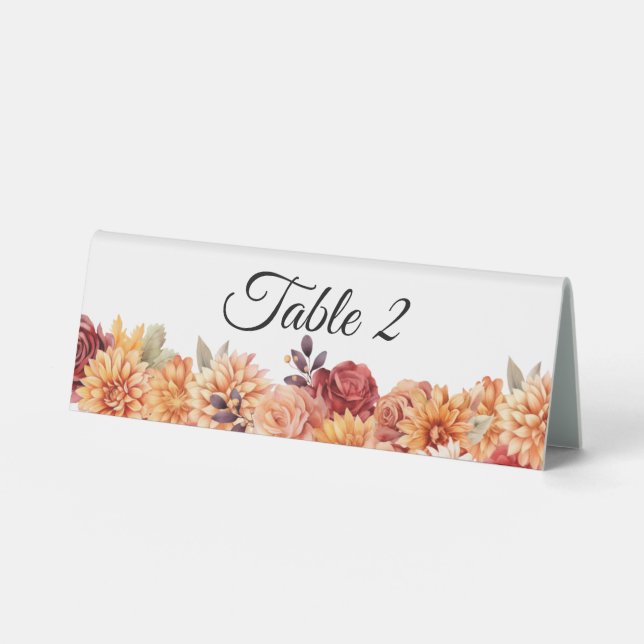 Plaque De Table Automne Floral (Recto)