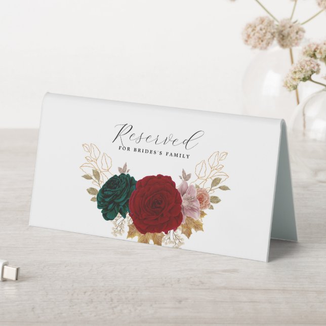 Plaque De Table Autumanal Gold Burgundy Emerald Greeny Siège (En SItu (Tableau))