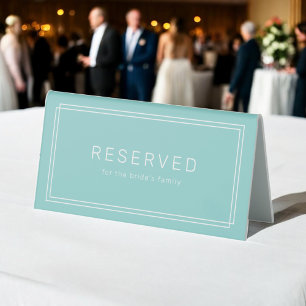 Plaque De Table AVERT minimaliste Mint Green Frame Mariage Réservé