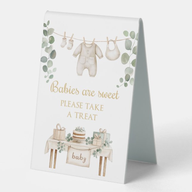 Plaque De Table Babies are sweet take treat gender neutral (Recto)