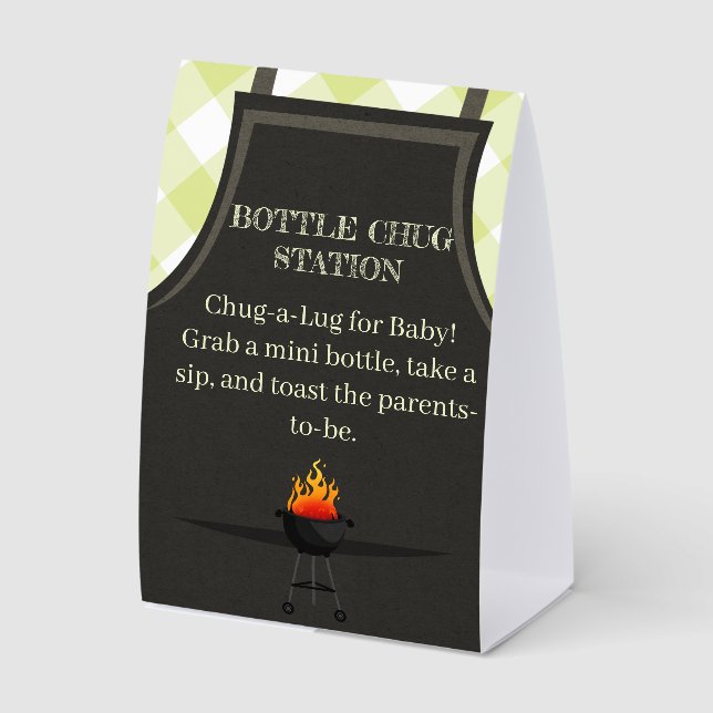 Plaque De Table Baby shower BBQ Gingham  (Recto)