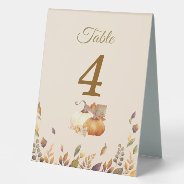 Plaque De Table Baby Shower Bohème Rustique d'Automne (Recto)