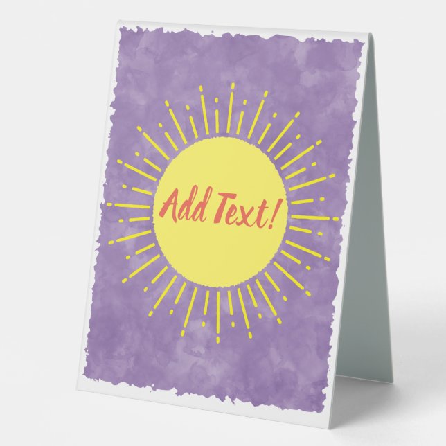 Plaque De Table Baby shower d'aquarelle Sunshine Arrière - plan pe (Recto)