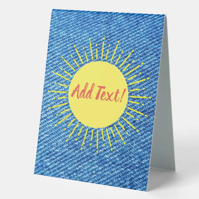 Plaque De Table Baby shower d'impression Sunshine Denim personnali (Recto)