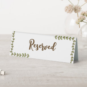 Plaque De Table Baby Shower Feuilles Vertes Fleur Rose
