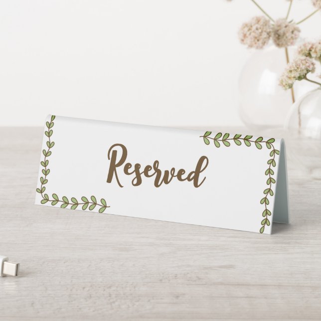 Plaque De Table Baby Shower Feuilles Vertes Fleur Rose (En SItu (Tableau))