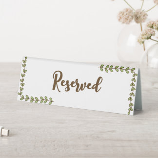 Plaque De Table Baby Shower Fleurs Roses et Feuilles Vertes