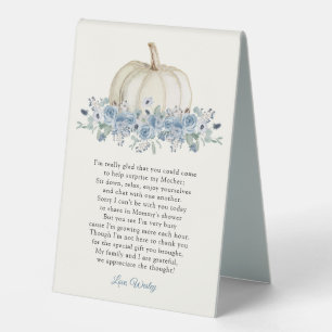 Plaque De Table Baby shower petit Citrouille Blue Boy