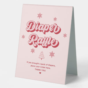 Plaque De Table Baby shower rose de Noël Déchets Raffle