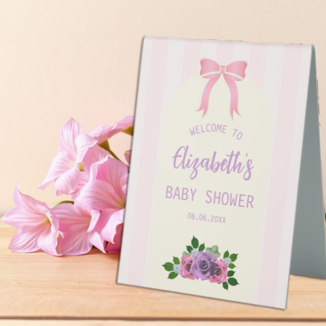 Plaque De Table Baby shower rose Rose (Créateur téléchargé)