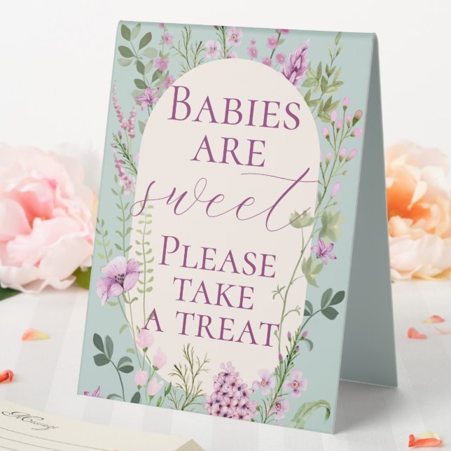 Plaque De Table Baby showers  Fleur sauvage Aquarelle Livres (In SItu (Mariage))