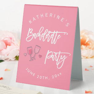Plaque De Table Bachelorte Rose Et Blanc