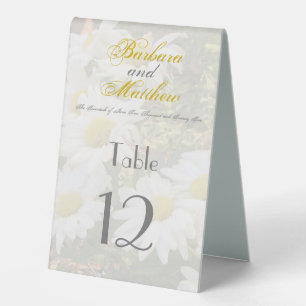 Plaque De Table Baisées blanches Jaune et Gris Script élégant