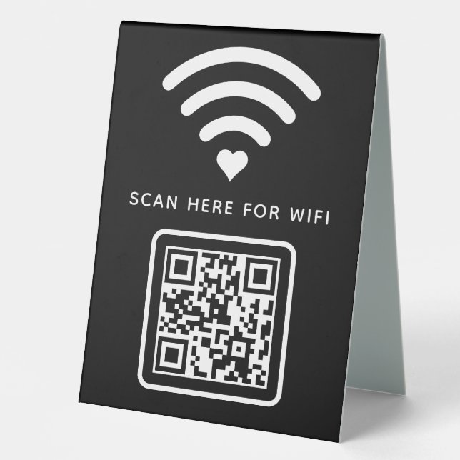 Plaque De Table Balayage de code QR Wifi pour connecter auto-adhés (Recto)