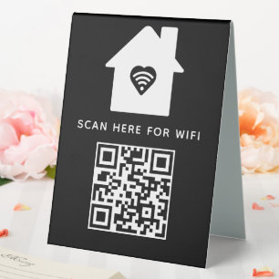 Plaque De Table Balayage de code QR Wifi pour connecter auto-adhés
